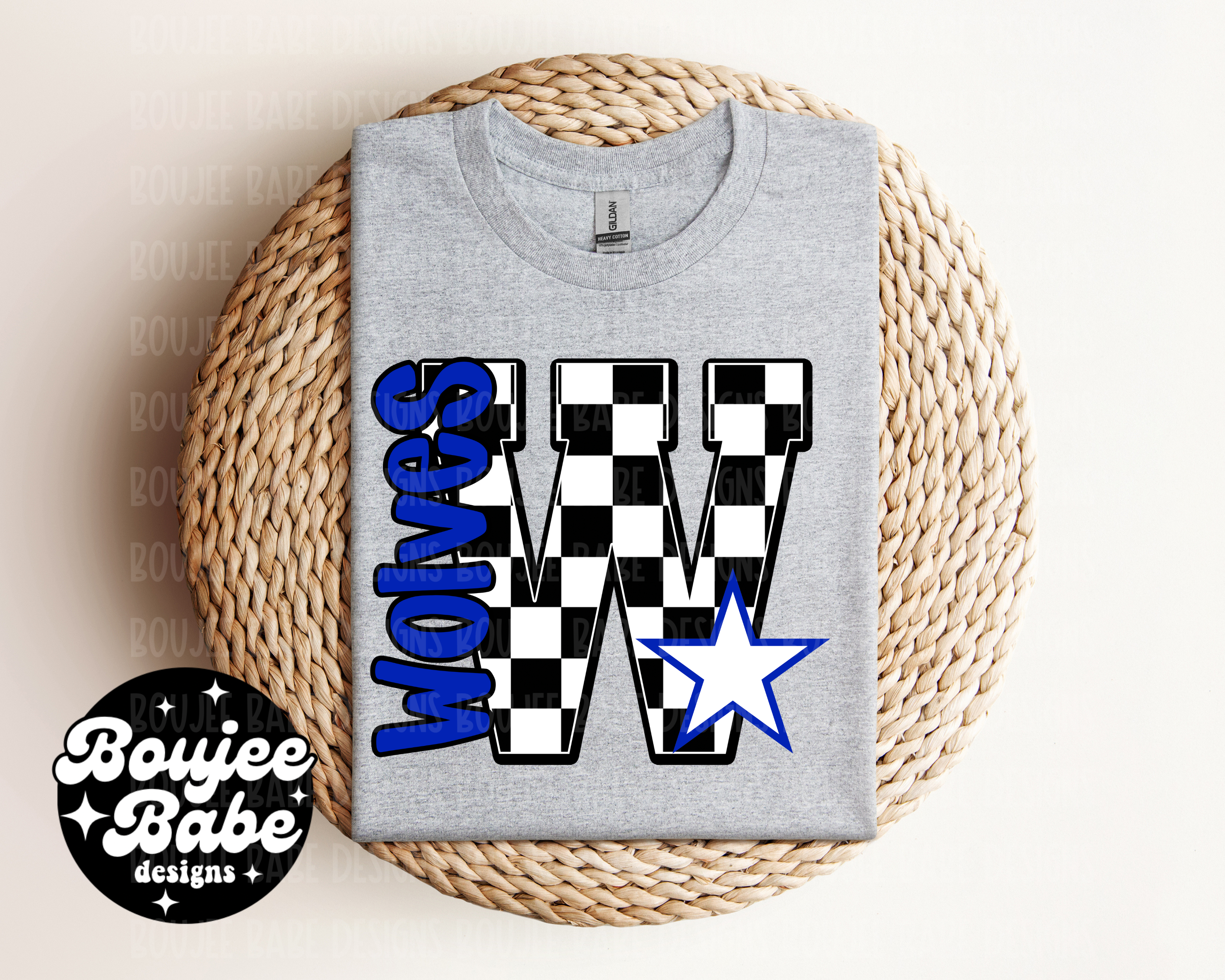 CHECKERED STAR INITIAL
