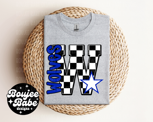 CHECKERED STAR INITIAL
