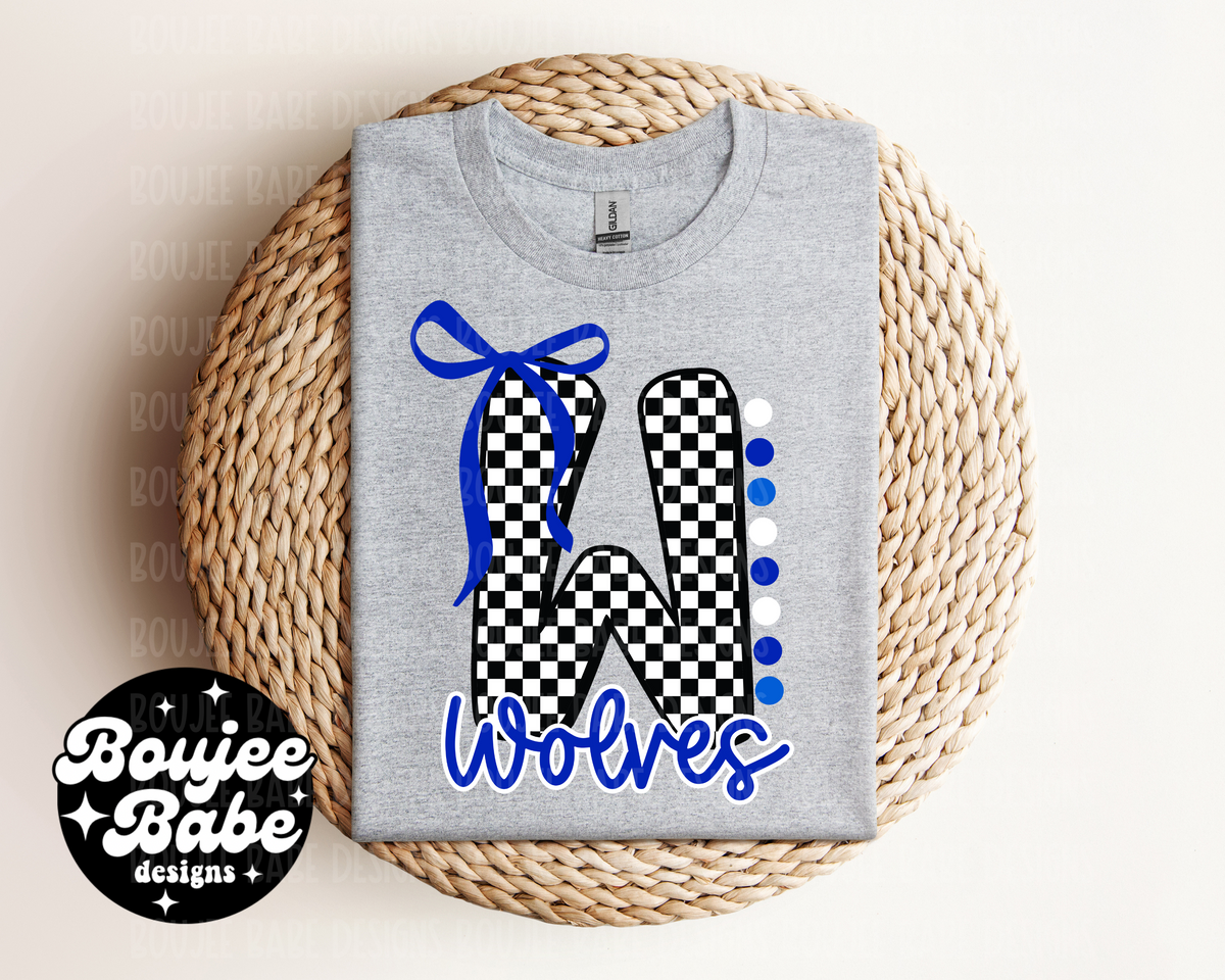 CHECKERED BOW INITIAL