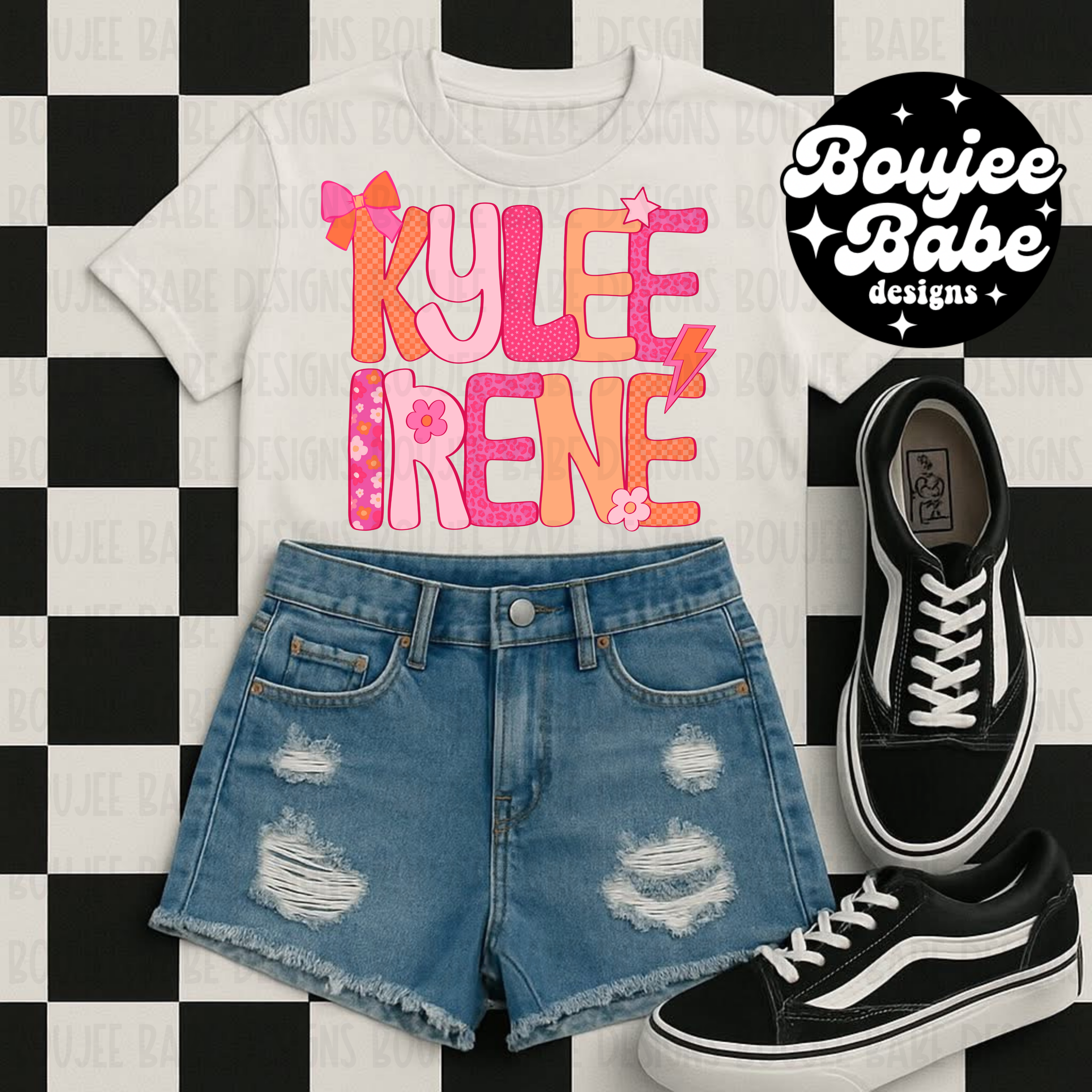 Preppy in Pink Custom Name Tees🧡🌸